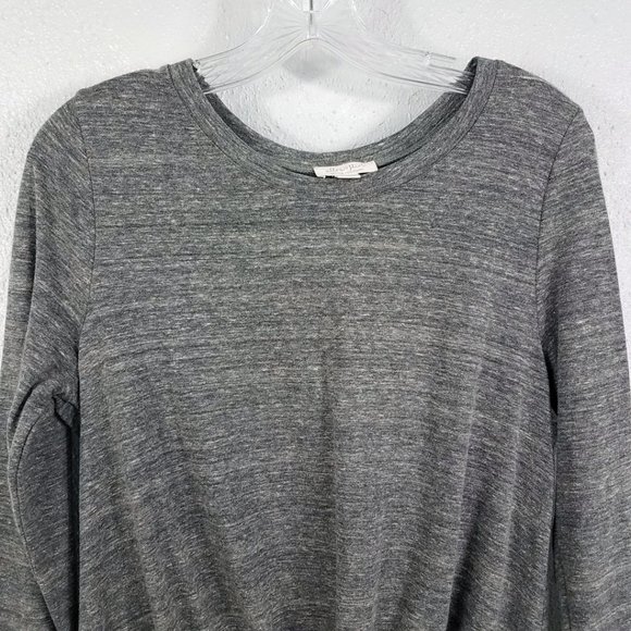 Ultra Flirt Women's Gray Twist Front Wrap Shirt Top Blouse - Picture 2 of 13